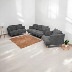 Selma Zuko Set Sofa Fabric - Abu-abu