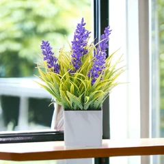 arthome-20-cm-tanaman-artifisial-grass-lavender-dengan-pot---biru