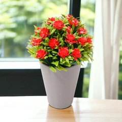 arthome-19-cm-tanaman-artifisial-grass-gardenia-dengan-pot---merah