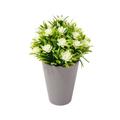 arthome-19-cm-tanaman-artifisial-grass-gardenia-dengan-pot---putih