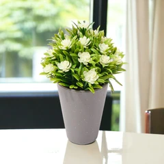 arthome-19-cm-tanaman-artifisial-grass-gardenia-dengan-pot---putih