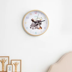 main image Ataru 25 Cm Jam Dinding Anak Racoon