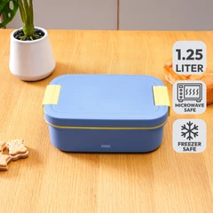 main image Ataru Haru Kotak Makan 2 Susun & 2 Sekat 1.25 Liter - Biru