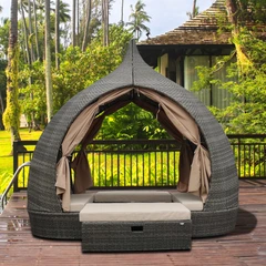 main image Soleil 2.7x1.5x2.5 Mtr Jafar Tempat Tidur Daybed Aluminium Rattan