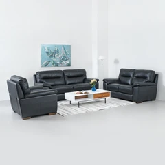 Ferrara Fabian Set Sofa Kulit - Hitam