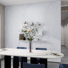 main image Maxbuilt 120x60x3 Cm Panel Dinding Pu Motif Stone - Putih