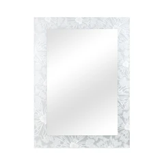 main image Fosa 70x50 Cm Cermin Dinding Kamar Mandi Flower Printing - Silver