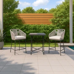 Informa Sl Yorick Set Kursi & Meja Bar - Krem Beige