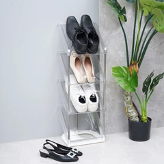 main image Stora Rak Sepatu 4 Tingkat Tilt Transparan