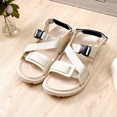 main image Ataru Ukuran 42/43 Sandal Pria Buckle Strap - Krem
