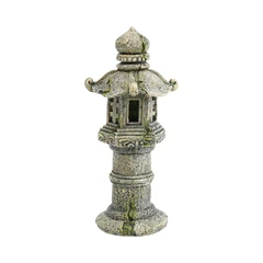 main image Fishland 9.5 Cm Dekorasi Akuarium Polyresin Pagoda - Abu-Abu