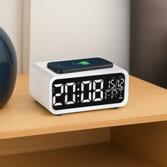 main image Forhom Jam Digital Led Dengan Wireless Phone Charger Zt - Putih
