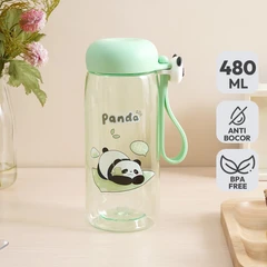 main image Ataru Botol Minum Tritan Dengan Strap Panda 480 Ml - Hijau