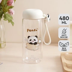 main image Ataru Botol Minum Tritan Dengan Strap Panda 480 Ml - Putih