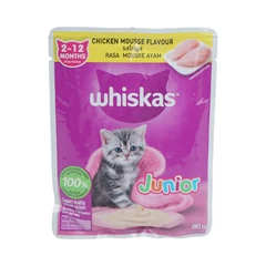 main image Whiskas 80 Gr Makanan Kucing Basah Junior Chicken Mousse