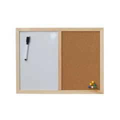 main image Odi 40x30 Cm Papan Cork Board & Whiteboard Dengan Push Pin - Cokelat