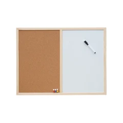 main image Odi 60x45 Cm Papan Cork Board & Whiteboard Dengan Push Pin - Cokelat