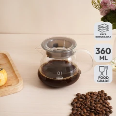 main image Culinart Classic Teko Kopi Kaca Borosilikat 360 Ml Transparan