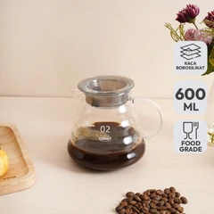 main image Culinart Classic Teko Kopi Kaca Borosilikat 600 Ml Transparan