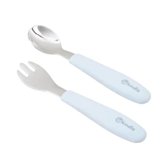 main image Kindla Set 2 Pcs Abercio Sendok & Garpu Makan Bayi - Biru