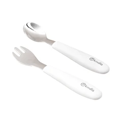 main image Kindla Set 2 Pcs Abercio Sendok & Garpu Makan Bayi - Abu-Abu