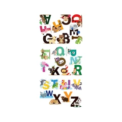 main image Forhom 29x41 Cm Set 26 Pcs Stiker Dinding Alphabet A-Z Animal