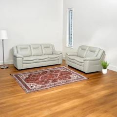 Informa Jacobsen Set Sofa Kulit 2 & 3 Seater - Abu-abu Silver