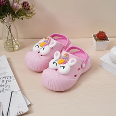 main image Ataru Ukuran 20/21 Sandal Anak Clogs Unicorn Face - Pink