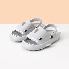 main image Ataru Sandal Anak Clogs Shark Ukuran 24/25 - Abu-Abu