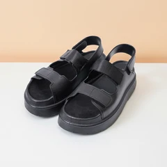 main image Ataru Ukuran 39 Sandal Wanita Double Strap Adjustable - Hitam