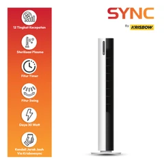 Krisbow Sync Smart Kipas Angin Berdiri Wifi Dc Motor - Putih/hitam