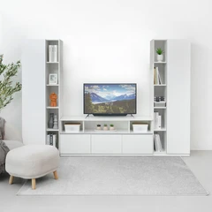 Informa Finn Set Lemari TV Modular Dengan Kabinet - Putih