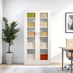 main image Odi Becca Lemari Arsip Kantor Swing Door Full Glass - Krem Beige