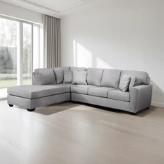 Ashley Calicho-7 Sofa L Sectional Fabric Kiri - Abu-Abu