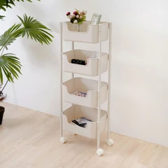 main image Stora Rak Troli 4 Tingkat U Shape - Krem