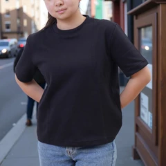 main image Ataru T-Shirt Wanita Basic All Size - Hitam