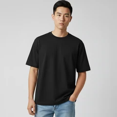 main image Ataru T-Shirt Pria Basic All Size - Hitam
