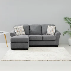 Ashley Brise-2 Sofa L Sectional Fabric - Abu-Abu