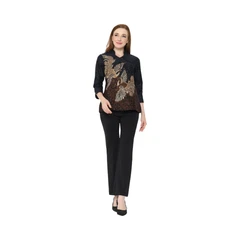 Aksa Ukuran Xl Blus Wanita Rihana - Hitam