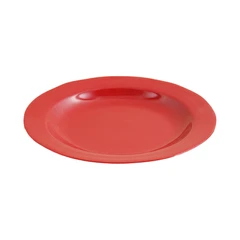 main image Delicia Piring Makan Melamine Round 23.5 Cm - Merah/Hitam