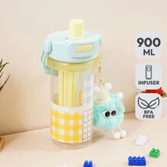 main image Picas Dopamine Dolly Botol Minum Plastik 900 ml - Biru/Kuning