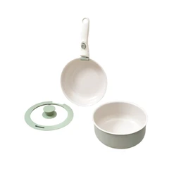 main image Culinart Set 2 Pcs Wajan Penggorengan & Panci Saucepan Detachable - Hijau