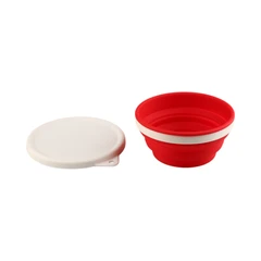 Pet Kingdom Ukuran M Tempat Makan Hewan Collapsible Dengan Tutup - Merah