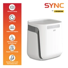 main image Krisbow Sync 30 M2 Smart Pet Air Purifier Cadr 300m3/Jam - Putih
