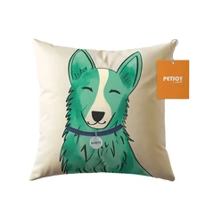 M - Pets Petjoy Bantal Sofa 36x36 cm Luna - Putih/Hijau