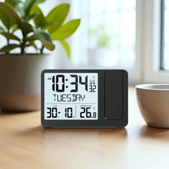 main image Forhom Jam Meja Lcd Digital Proyektor - Hitam