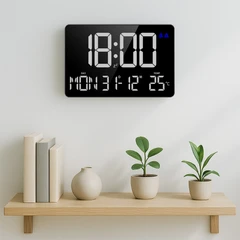 main image Forhom Jam Dinding Lcd Digital Big Display Rectangle - Hitam