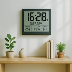 main image Forhom Jam Dinding Lcd Digital Big Display Square - Hitam