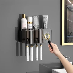 main image Stora Tempat Sikat Gigi Dengan 2 Gelas - Hitam