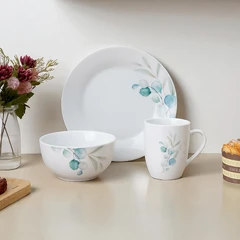 main image Delicia Set 12 Pcs Perlengkapan Makan Porcelain Floral - Putih